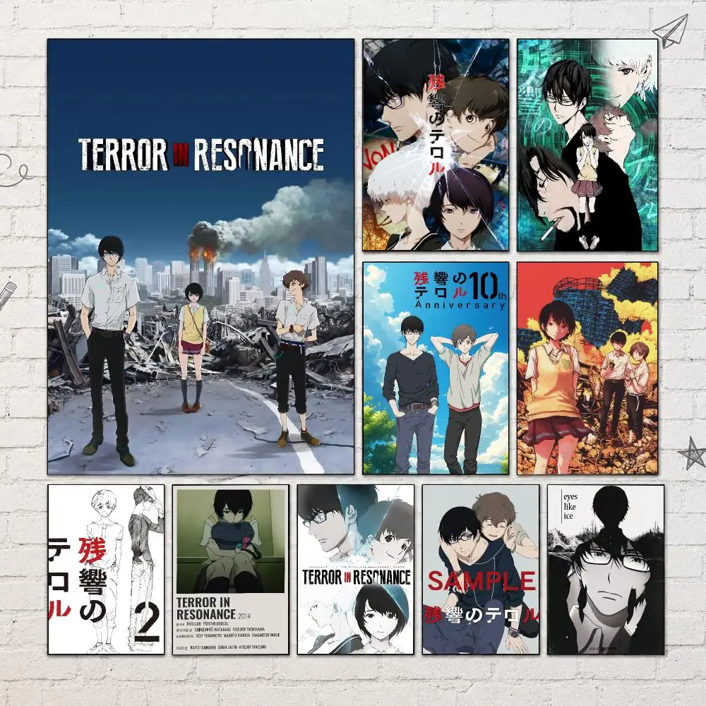Anime T-Terror in Resonance Poster PP Self-Adhesive Waterproof Wall Decor for Bedroom,Living Room,Dorm,Bar Aesthetic Decor Gift