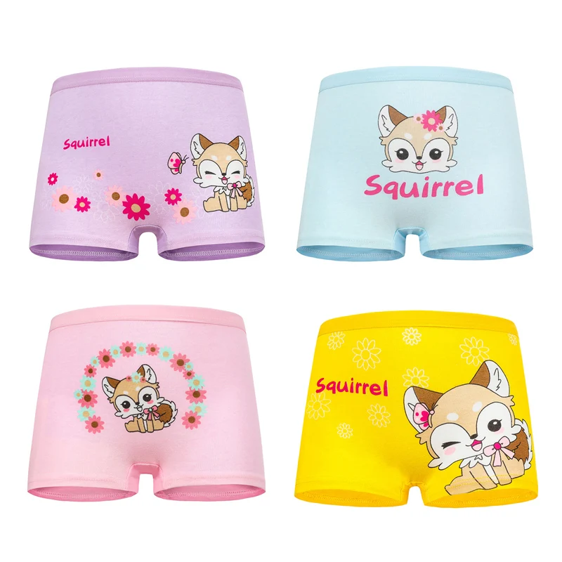 4pcs/Lot Girls Minnie Underwear 100%Cotton Girls Panties Cute Kids Boxers Briefs Child Soft and comfortable Girl Pants 2-10Years