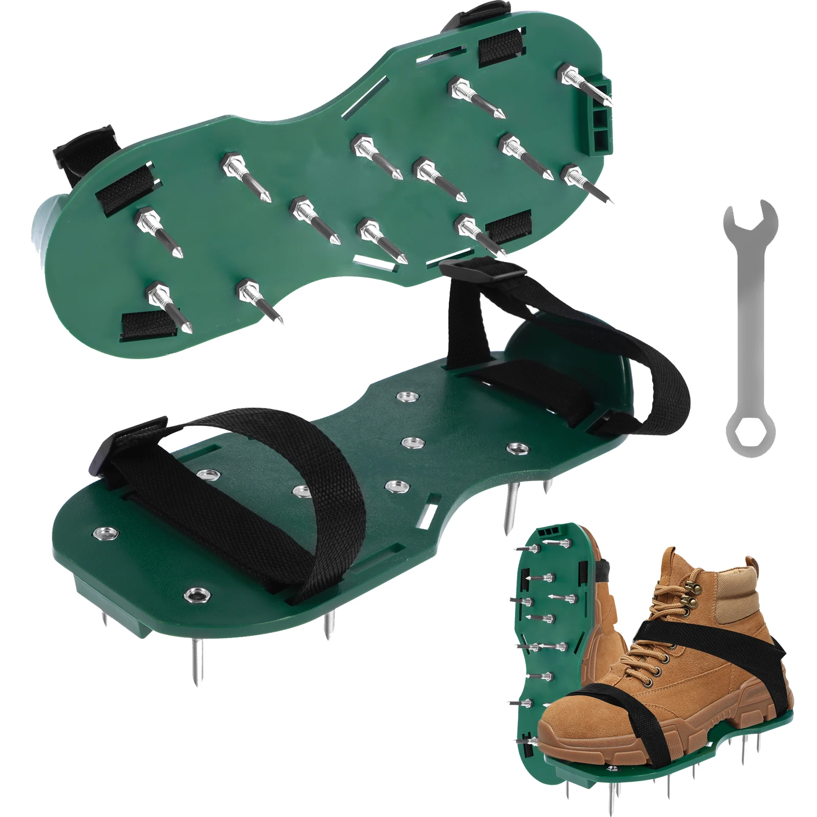 Lawn Aerator Shoes Effectively Aerating Lawn Soil Adjustable Spiked Aerating Sandals for Yard Garden Patio Grass