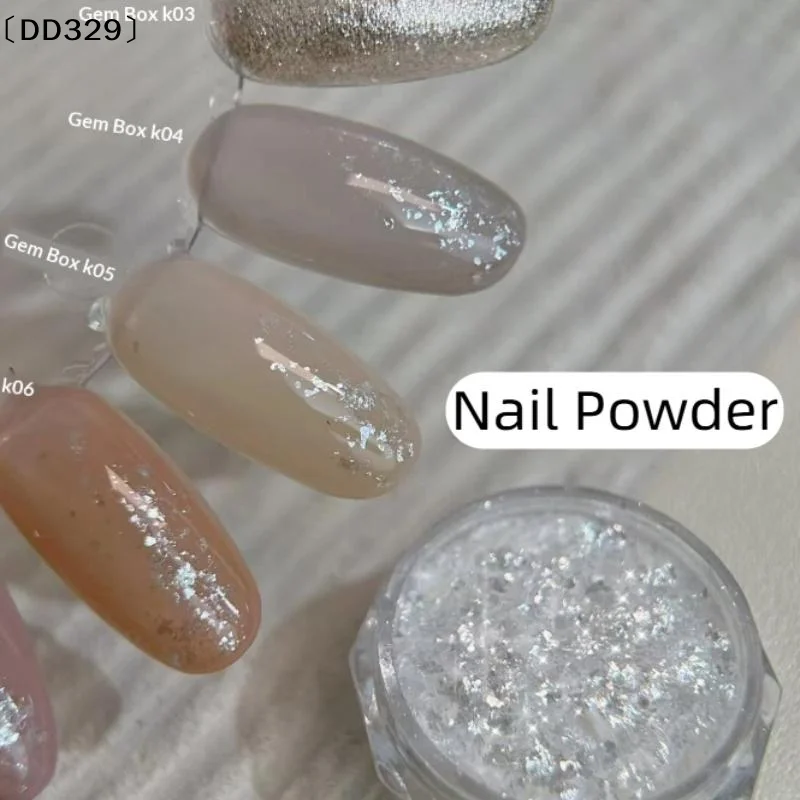 Snow Powder Ultra-Thin Nail Flakes Fine Shimmer Opal Glitter Material Transparent Silver Nail Art Decorations〔DD329〕
