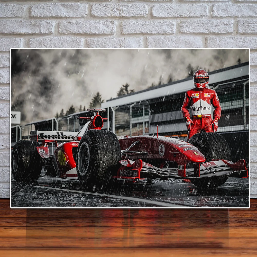 

Formula Championship Legend Schumacher Poster Racing Grand Prix Canvas Painting Supercar Club Wall Art Game Room Home Decoration