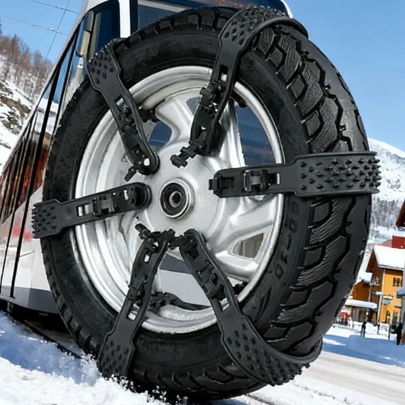 4/8 قطعة الشتاء سلامة الطوارئ إطار دراجة نارية المضادة للانزلاق العلاقات حزام الإطارات سلسلة دراجة نارية اكسسوارات الإطارات المضادة للانزلاق سلاسل