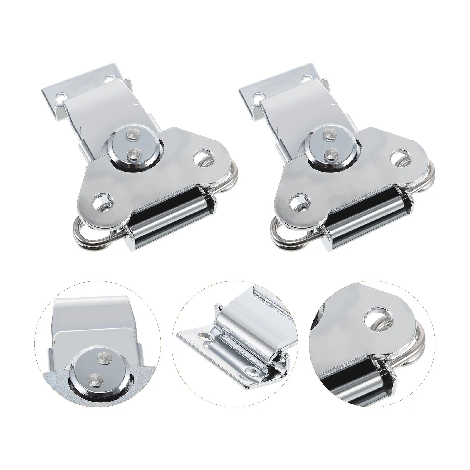 3Pcs Stainless Steel Butterflies Hasp Latches Spring Draw Buckle Locks for Wood Box Suitcase Cabinet Toolbox Home Workshop Use