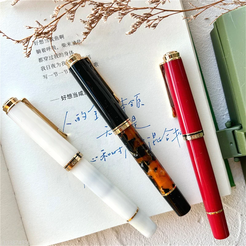 

ADMOK J400 Resin Piston Fountain Pen Acrylic NO 5 Schmidt EF/F/M Nib Ink Pem business School office stationery writing smooth