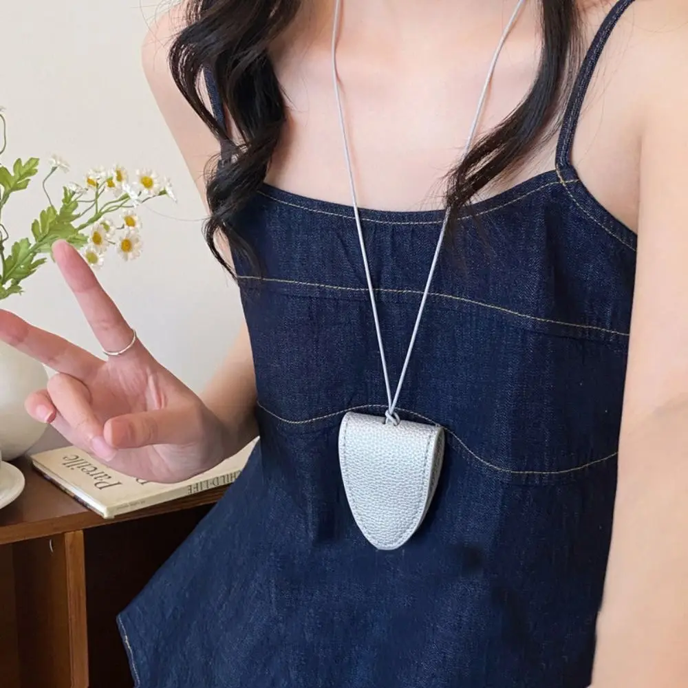 Anti-lost Pu Leather Magnetic Glasses Clip Pendant Leopard Print Long Necklace Organizer Gadget Eyeglass Clip
