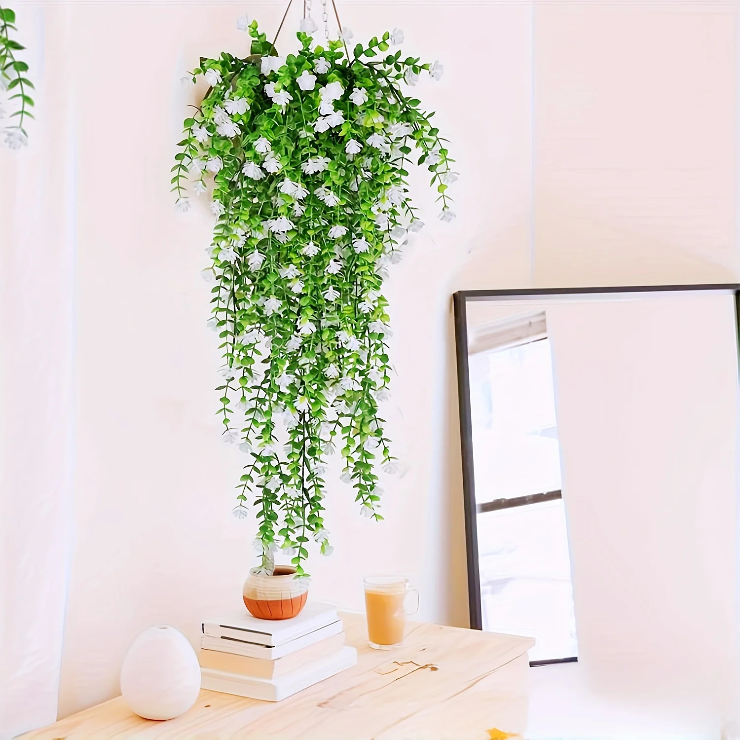 2/3/4pcs Artificial Hanging Flowers Fake Daisy Eucalyptus Flowers UV Resistant Plants For Indoor Outdoor Garden - wedding- Decor