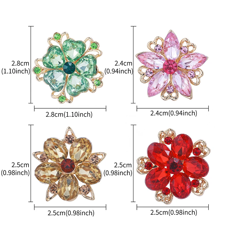 Baiduqiandu Color/Clear Acrylic Small Brooches Pins For Women Girls Wedding Hat Bags