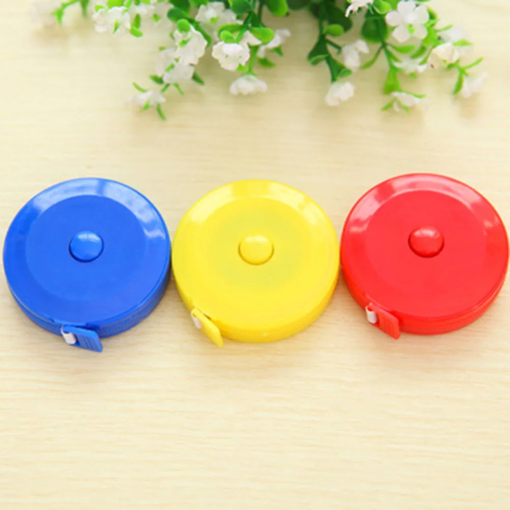

10pcs Mini Tape Measure Random Color Cute Retractable Ruler Portable Compact Automatic Locking Button Accurate for Clothes