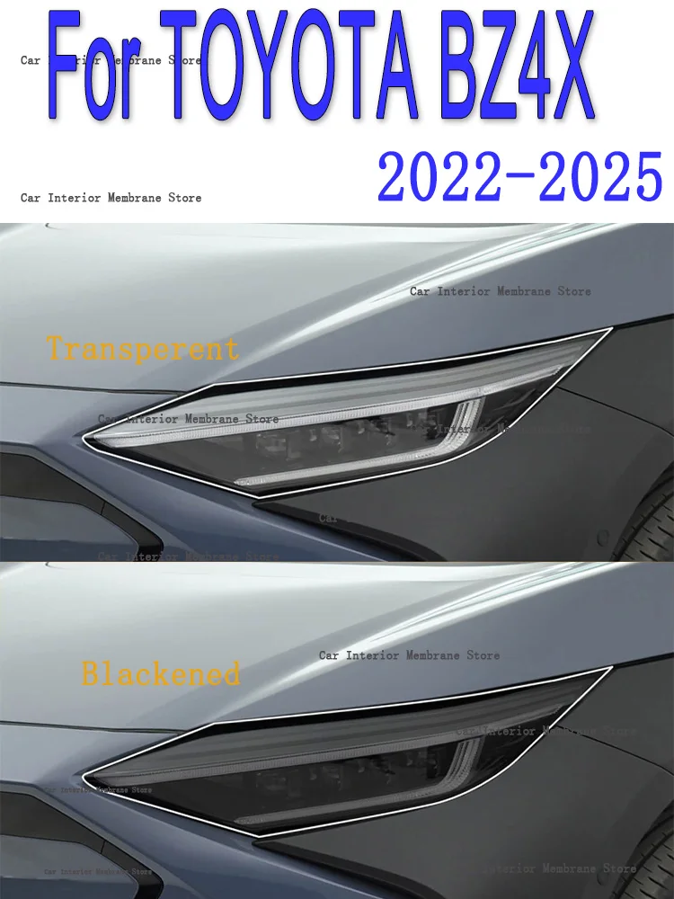 

Для TOYOTA BZ4X (2022-2025) ТПУ дымчатая черная световая пленка, аксессуары для модификации, защитная пленка для автомобильных фар