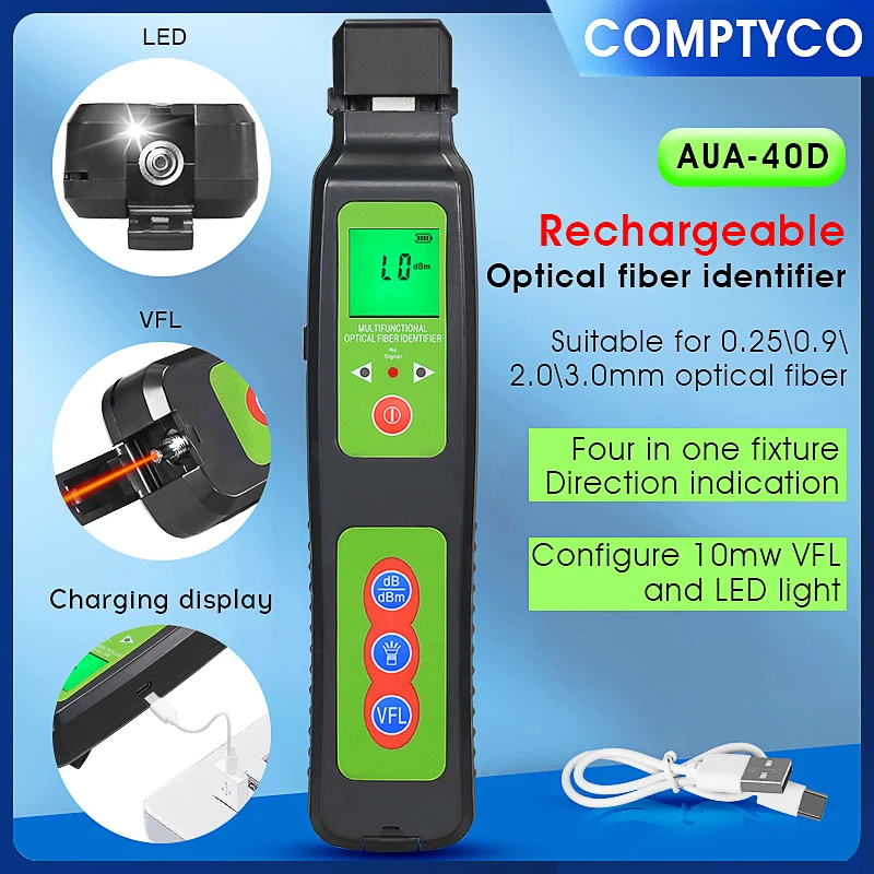 

Duke AUA-40D/40A Charging/Dry cell (optional) Fiber Optic Identifier Live with Built in 10mw Visual Fault Locator