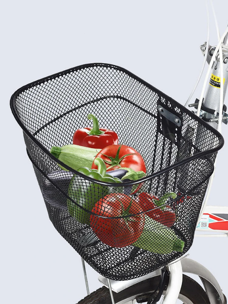 AliExpress Bike Basket Mountain Bikes Metal Folding Bicycles Bike Front Basket Storage Basket For Hiking Riding Shopping Camping Outdoor