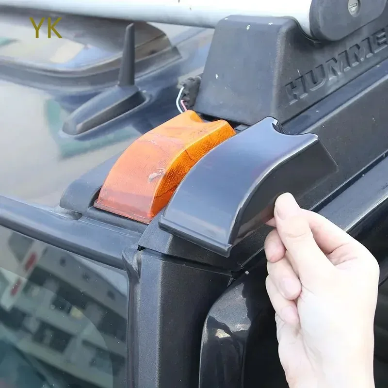 

For Hummer H2 03-09 ABS Blackened Car Front and Rear Roof Light Cover Roof Side Lights Cover Decorate Car Accessories