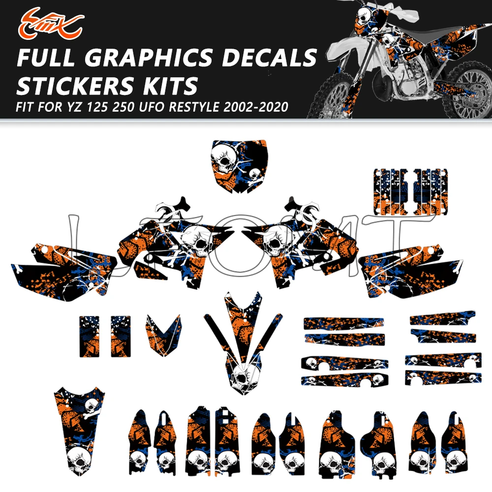 

Полный комплект графических наклеек-декалей для YAMAHA UFO RESTYLED YZ125 YZ250 YZ 125 250 2002-2020 2019 2018 2017 2016