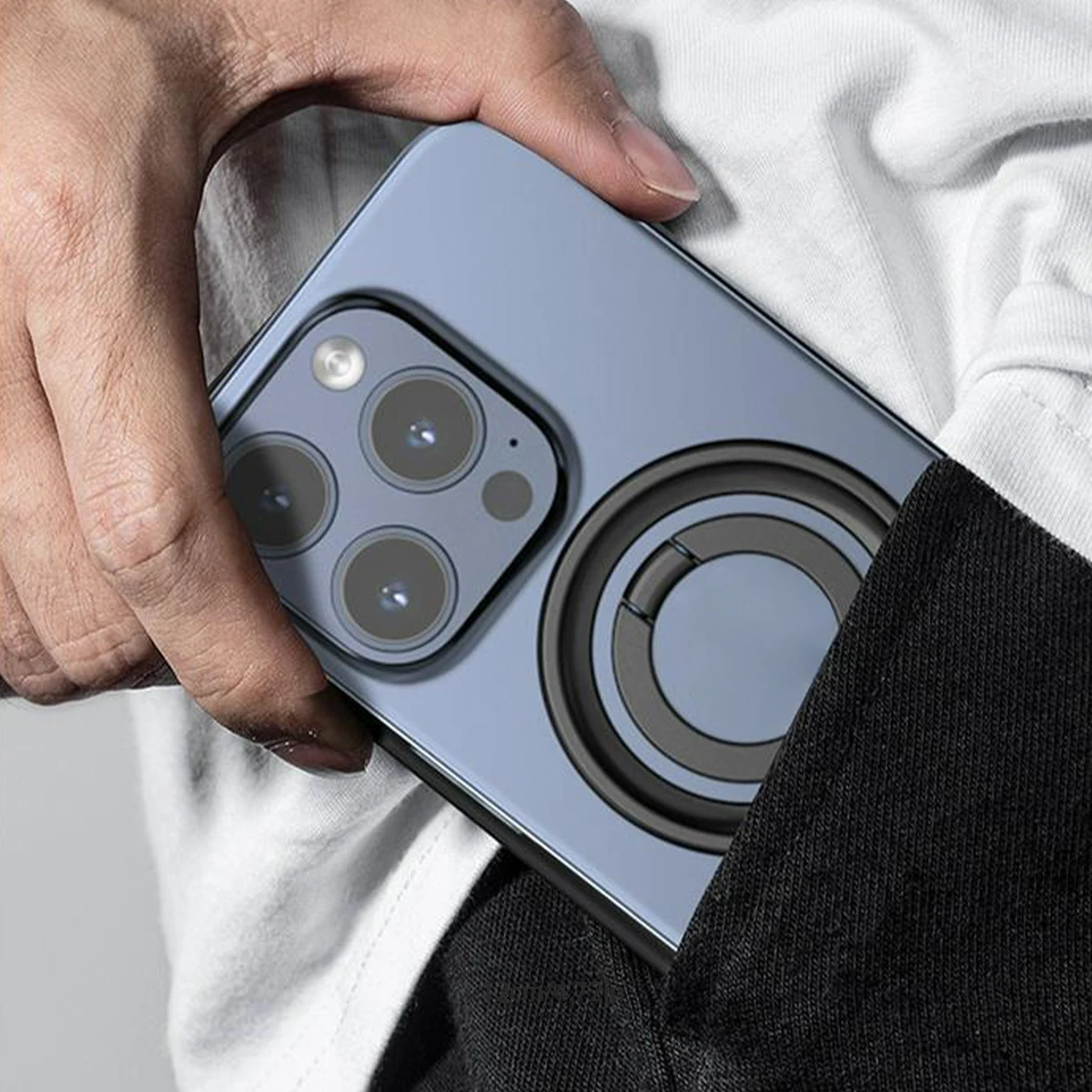 Magnetic Phone Ring Holder with Strong Magnetism, Universal, Multifunctional, Metal, Ultra-Thin, Foldable, 360-Degree Rotation, Multifunctional