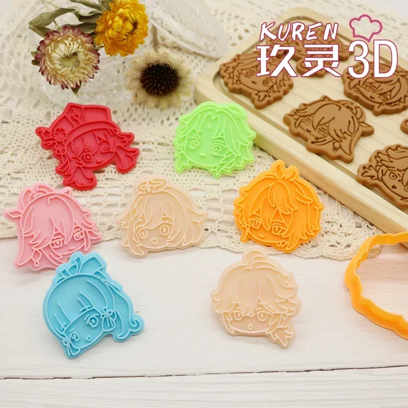 Genshin Impact Cake Tool Animal Cookie Cutter Christmas Cutters Biscuit Stamp Fondant Mould Raiden Shogun Baking Sugarcraft Mold