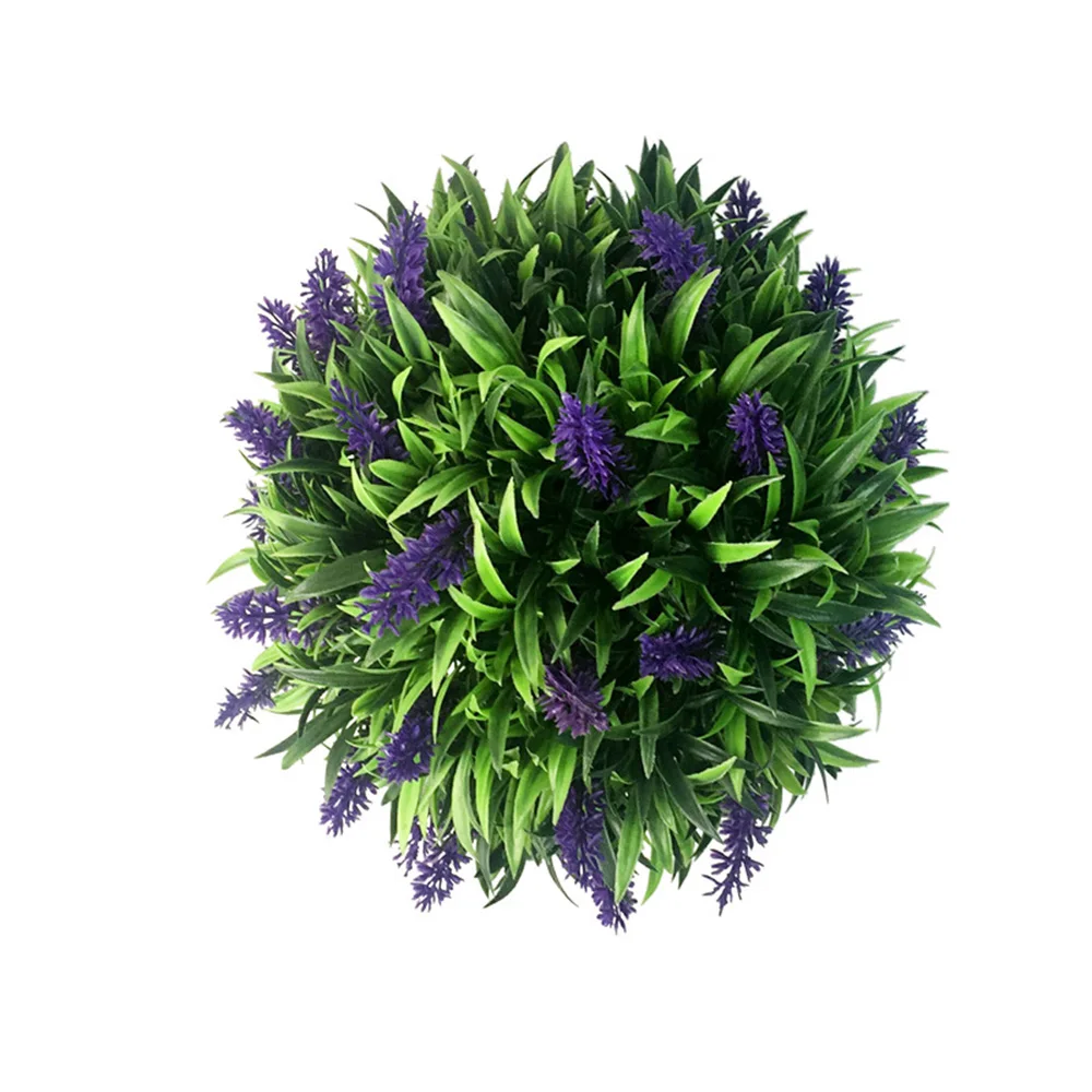 Artificial Purple Simulation Plant Lavender Hanging Topiary Ball Handicraft Wall Decor Plastic Flower Plant Ball