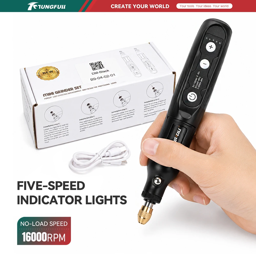 TUNGFULL Cordless Mini Rotary Tool Kit Electric Engraving Pen With Complete Accessories For DIY Drilling Polishing Craft Work