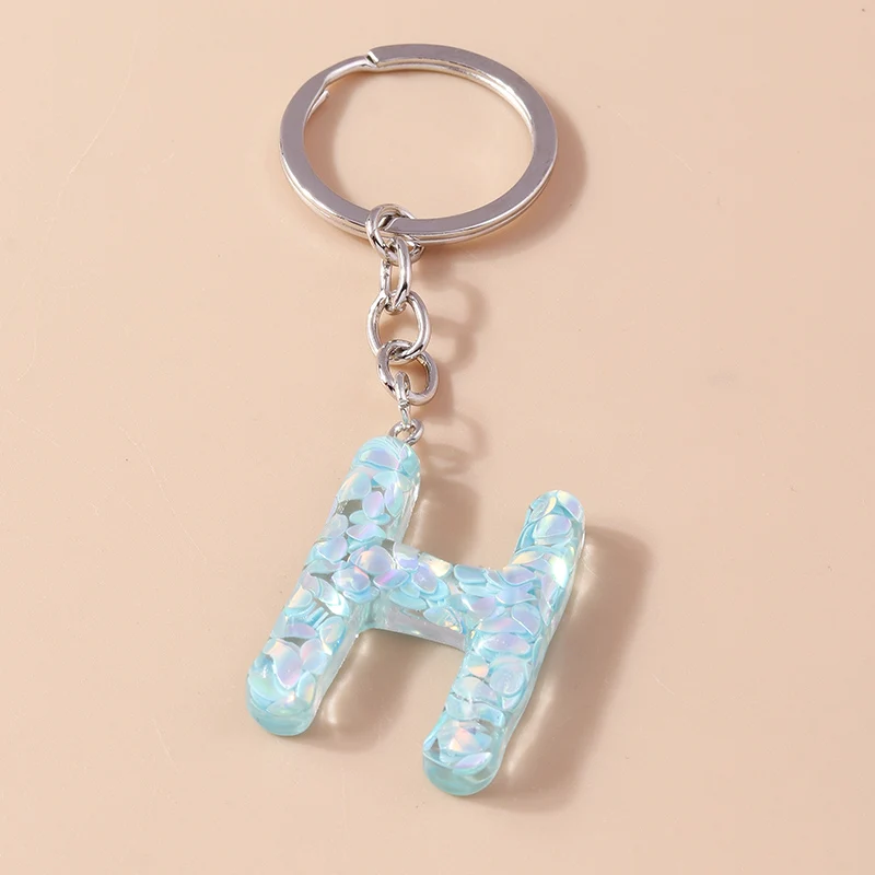 Mode Harz 26 Buchstaben A-Z Alphabet Schlüssel anhänger für Auto Schlüssel Souvenir Geschenke für Frauen Männer Handtasche Anhänger Schlüssel ringe DIY Zubehör – Detail 11