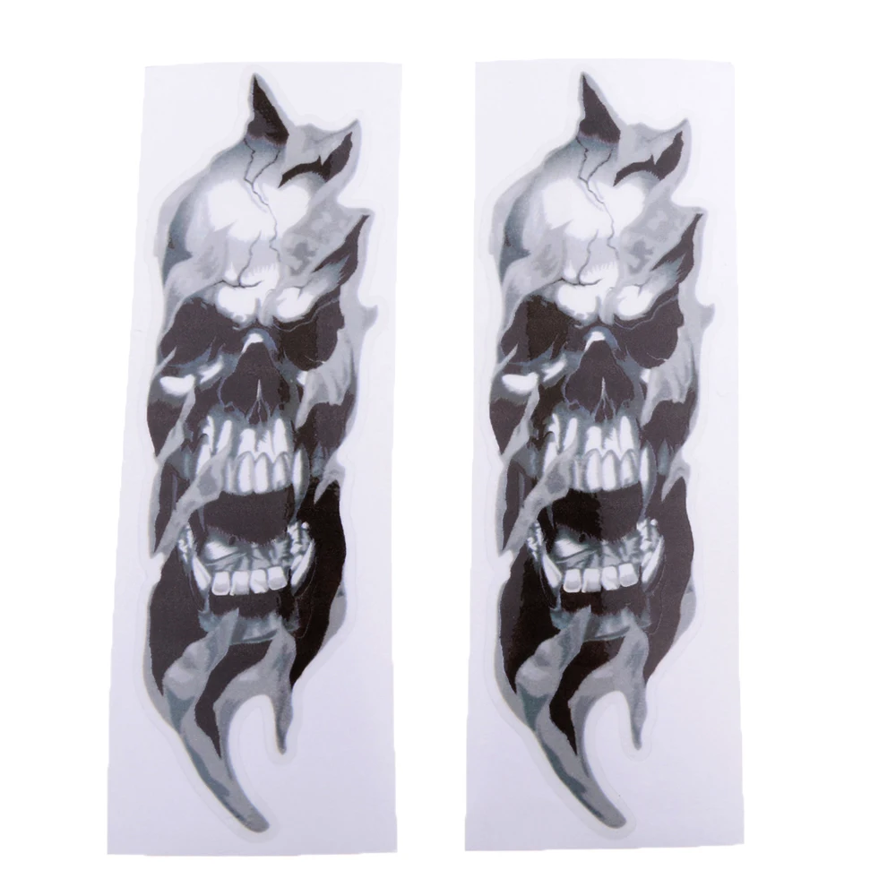 2Pcs/Pair Universal Motorcycle Front FORK SKULL Decals Graphic Stickers for Motorcycle Car Stickers