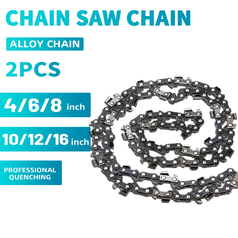 2pcs 4 6 8 10 12 Inch Mini Steel Chainsaw Chains Electric Chainsaws Accessory Chains Replacement Mini Electric Chainsaw Chains