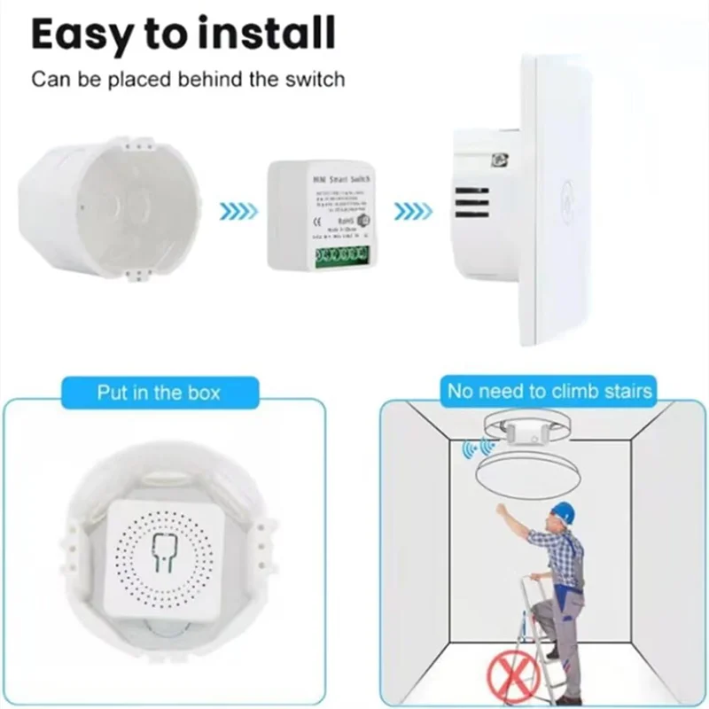 

Новый 16A мини Wi-Fi DIY модуль выключателей света 2-стороннее управление работает для Tuya Smart Life Alexa Alice Google Home