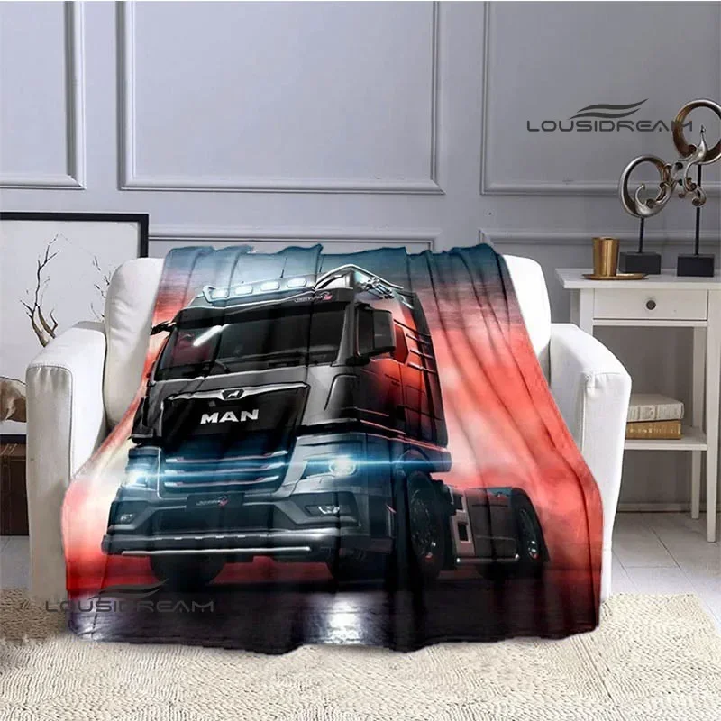 Man truck logo printed blanket Flannel Soft Comfort Blanket Home Travel Blanket blankets for beds Picnic blankets Birthday Gift