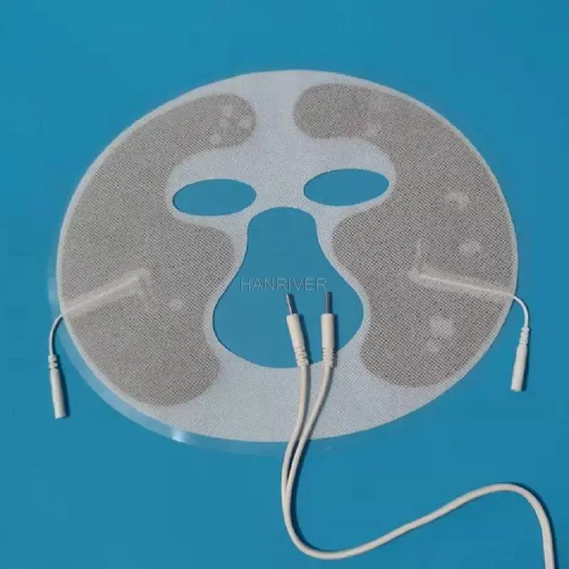 EMS facial massager with low-frequency pulse, crescent-shaped beauty device, V-shaped face wrinkle remover