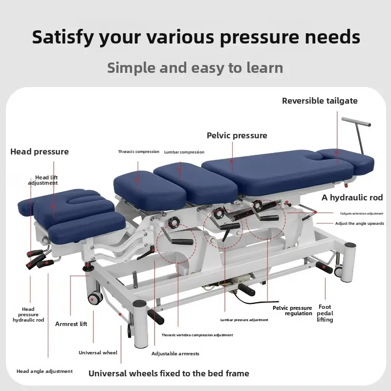 Chiropractic Table Flexion Stretch Spine Decompression Traction Stretcher Examination Medical Sofa Treatment Bed Table