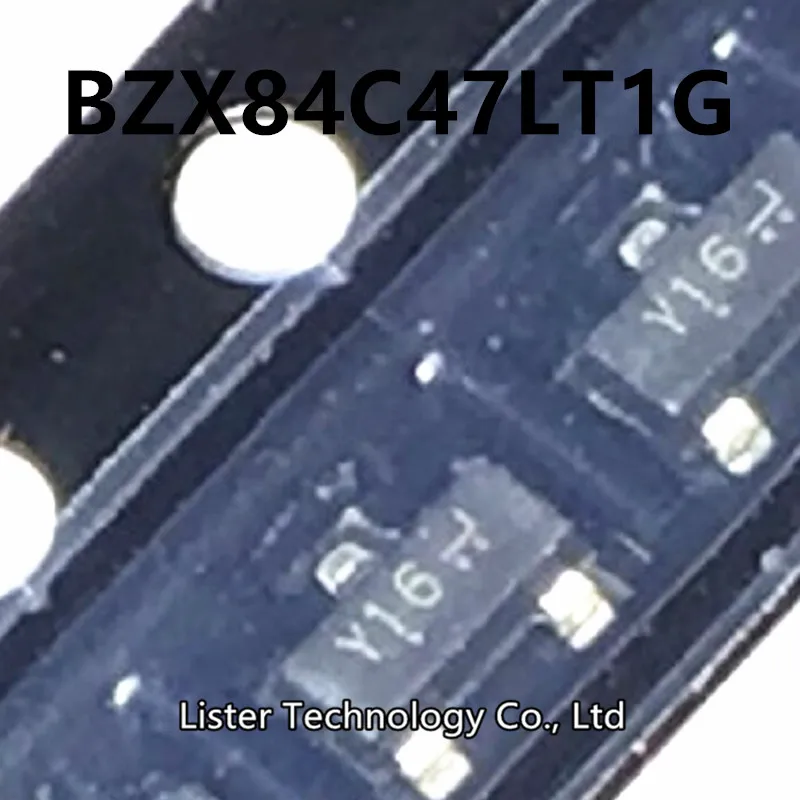 50 ~ 500 pçs/lote Novo BZX84C47LT1G SOT-23 Marcação: Y16 47V diodo Zener BZX84C47 BZX84-C47 BZX84C-47V SOT23 SMD LBZX84C47LT1G