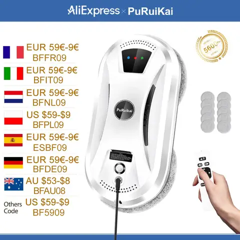 PuRuiKai Ultra thin Robot vacuum cleaner window cleaning robot window  electric glass limpiacristales remote control for home