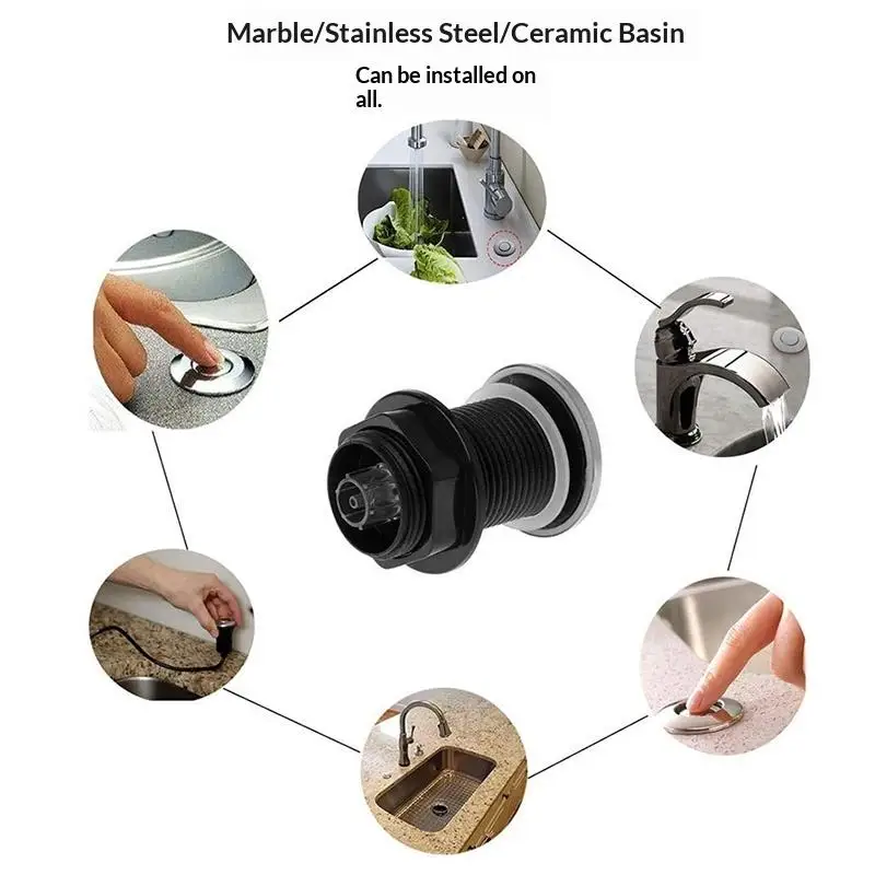 Pneumatic Switch Massage Bathtub Starter Accessories Stainless Steel Button Extended Air Switch For Kitchen Waste Disposer