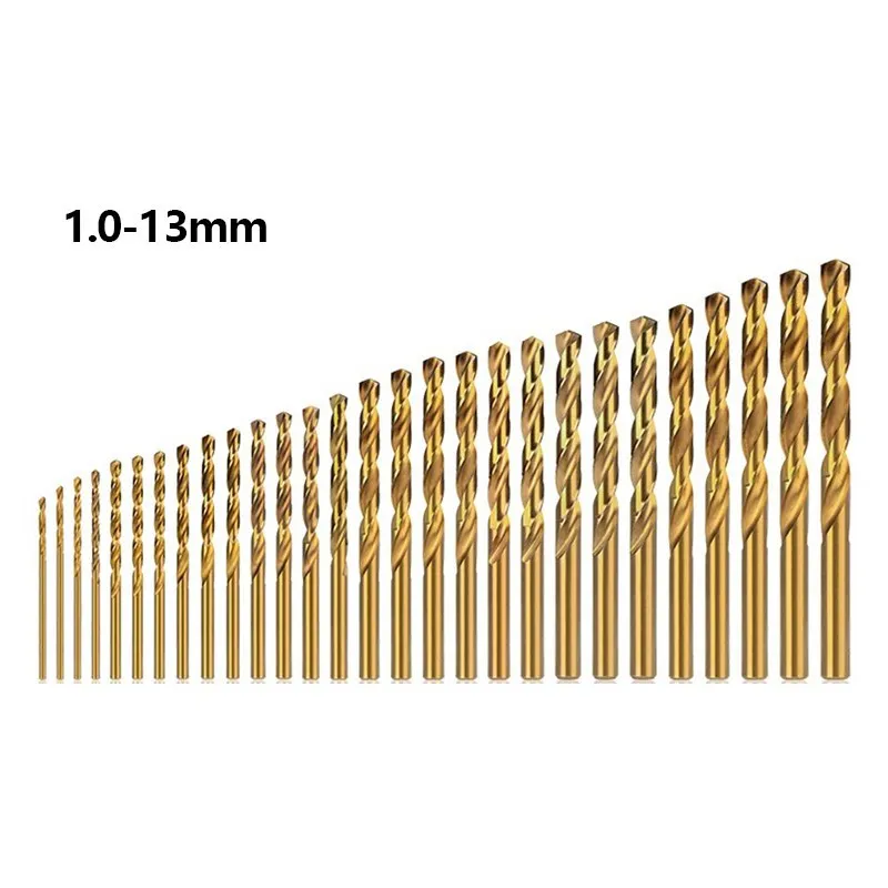 Punta da trapano 1.0-13mm HSS M2 punta da trapano elicoidale rivestita in cobalto taglierina per fori in legno/metallo punta da trapano per pistola con gambo tondo strumenti per la lavorazione del legno 1 pz