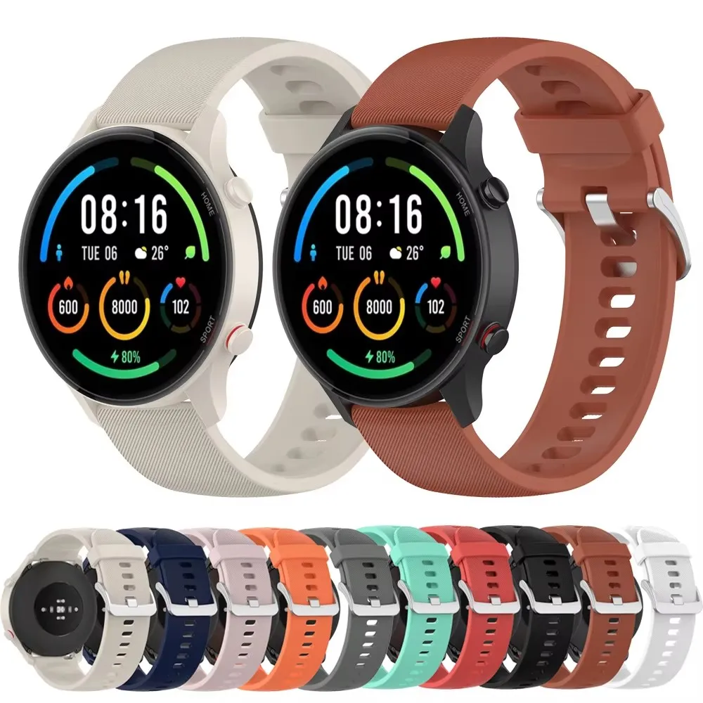 Pulseira de relógio para xiaomi mi watch color sports edition pulseira de silicone para mi watch color/gt 3 2 46mm pulseira de relógio