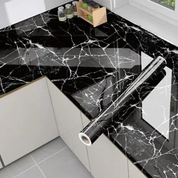 Marble Wallpaper Granite Diamond black,Self Adhesive Removable Waterproof Countertop Paper for Cabinet Furniture Kitchen
