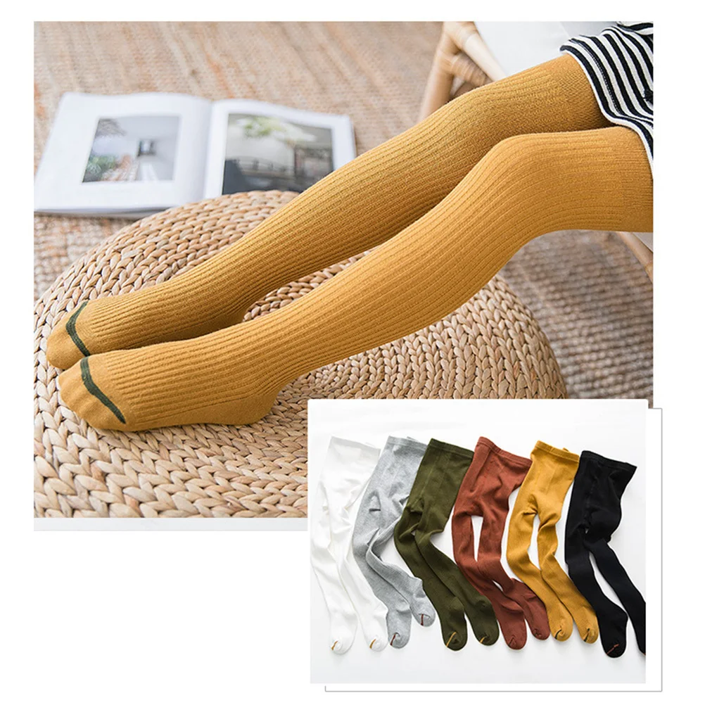 

Girl Tights Autumn Winter Comfortable Lightweight Skin Friendly Machine Washable Baby Pantyhose for 3- Vertical Stripes