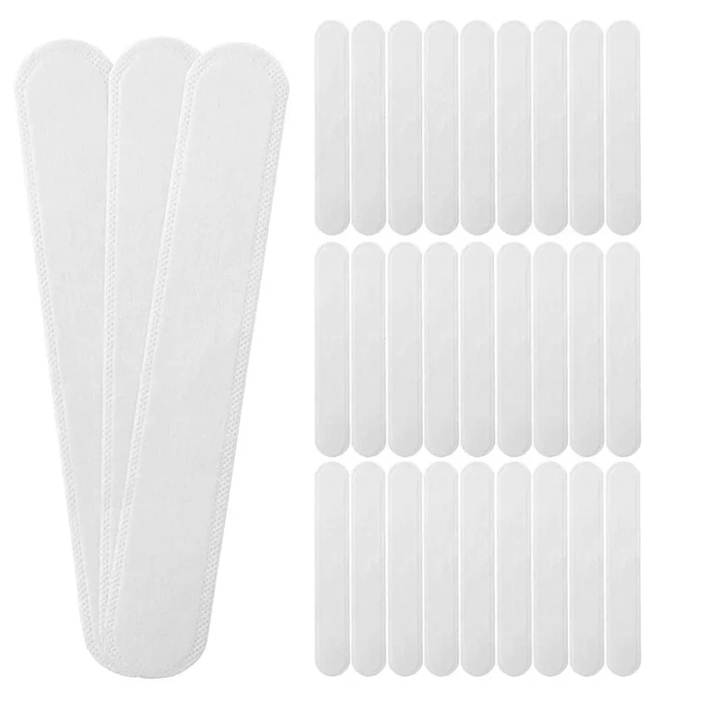 100Pcs Discreet Sweat Absorber Pads Disposable Collar Protector Strips Ultrathin Invisible for Shirts Hats Scarves Cuffs Neck
