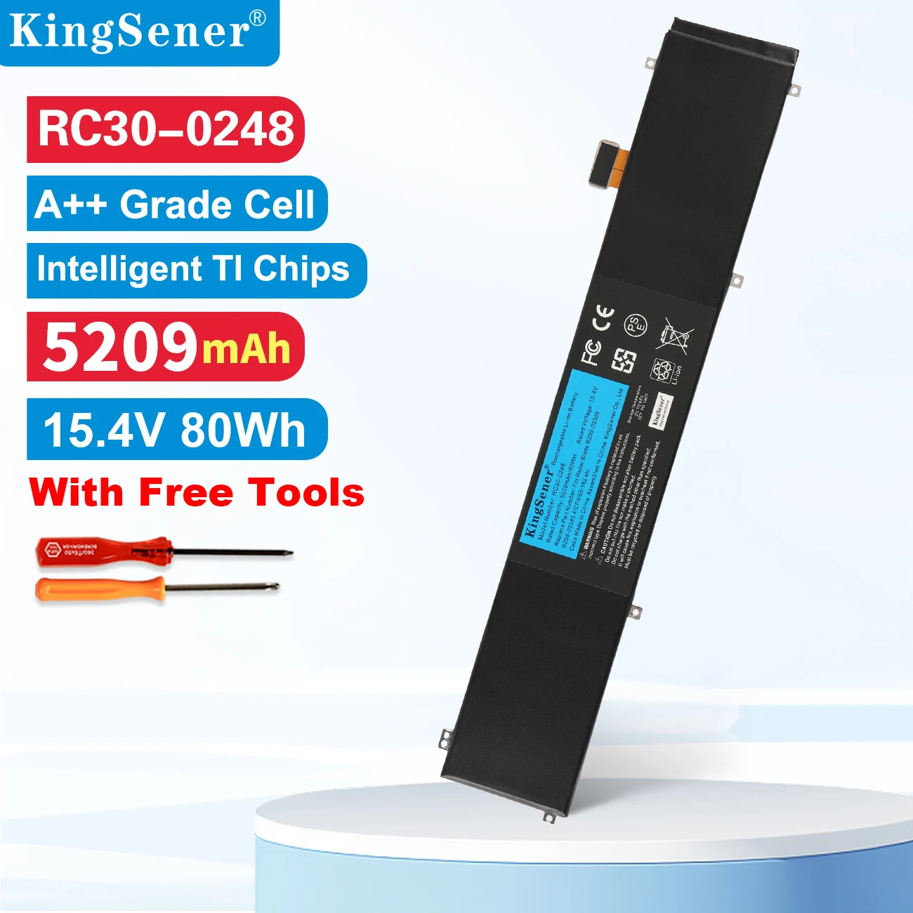 

KingSener RC30-0248 Laptop Battery For Razer Blade Stealth 15 2018 2019 RTX 2070 Max-Q RZ09-02386 RZ09-02385W71-R3W1 RZ09-0288