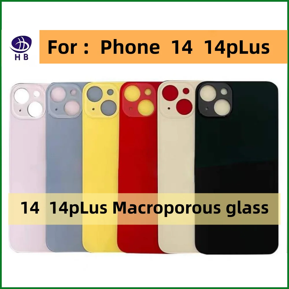 10 pieces Back Cover Glass For iPhone 15 14 13 12 11 Fast Replacement High Quality Housing Battery Cover Big Hole Rear Glass 13P