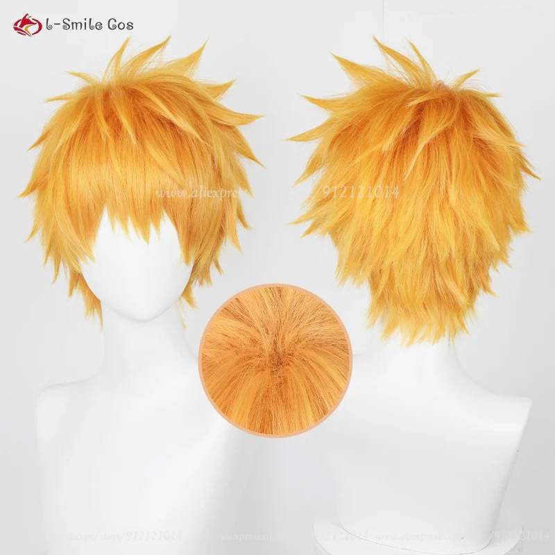 

Anime Kurosaki Ichigo Cosplay Wig Kunigami Rensuke Wig 30cm Orange Wig Heat Resistant Synthetic Wigs + Wig Cap