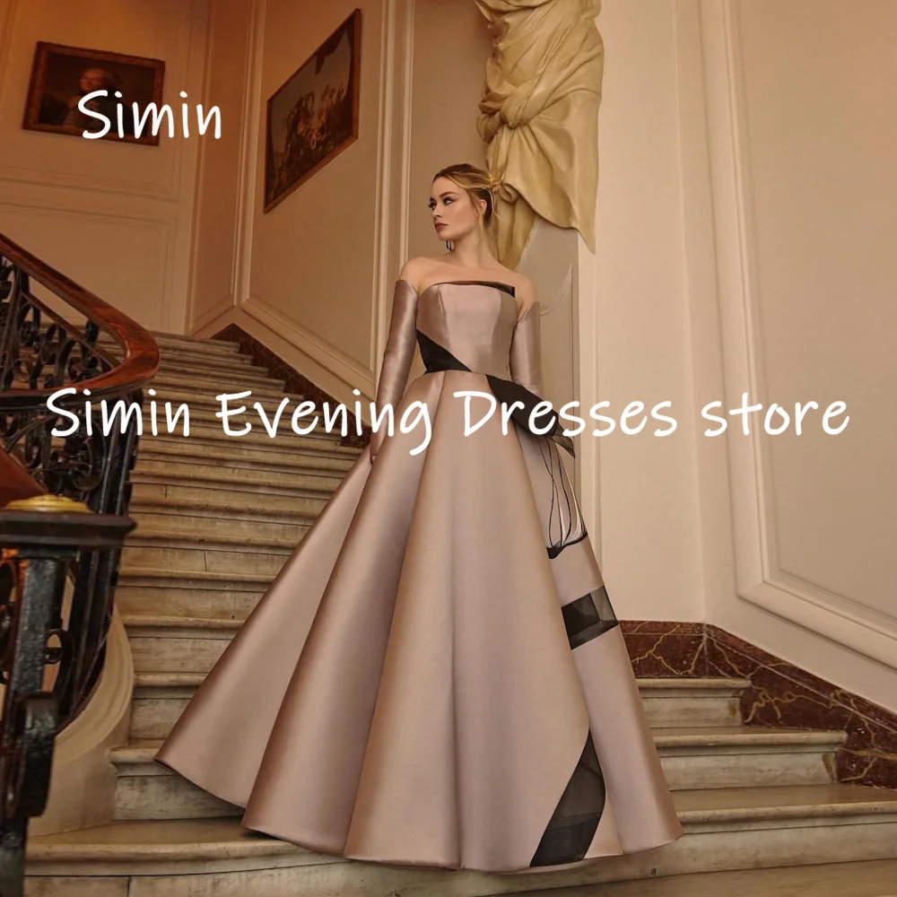 Simin Satin A-line Strapless Populer Ruffle Formal Prom Gown Floor-length Evening Elegant Party dresses for women 2023