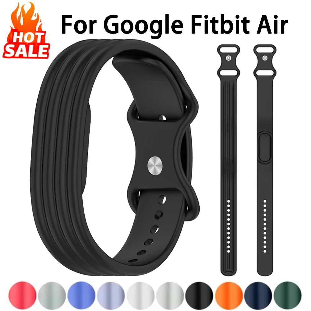 Original Silikon-Schlaufenarmband für Google Fitbit Air, atmungsaktives Sportarmband aus Gummi, Ersatz-Armband