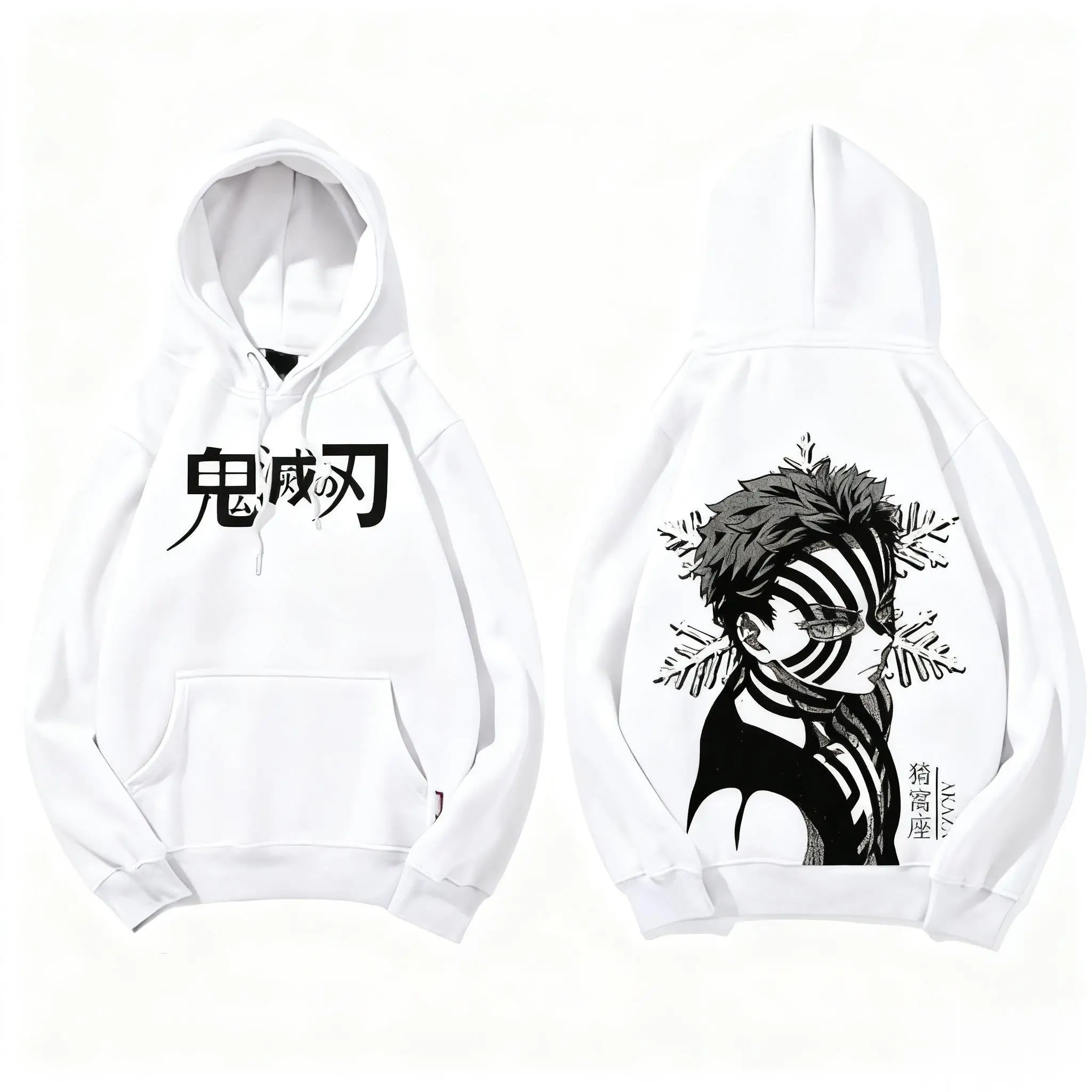 デーモンスレイヤー善逸阿賀津マフラー男性女性アニメコスプレスウェットシャツ秋冬カジュアルプルオーバー綿ストリートトップス Y2k