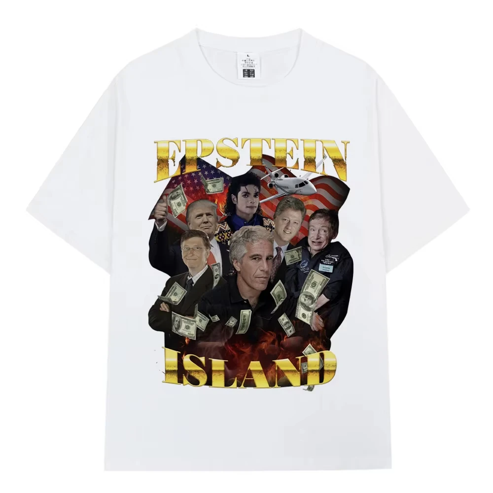 Jeffrey Epstein Grafische T-shirt Mannen Vrouwen Mode Vintage T-shirts met korte mouwen Katoen Casual Oversized T-shirts Unisex Tops