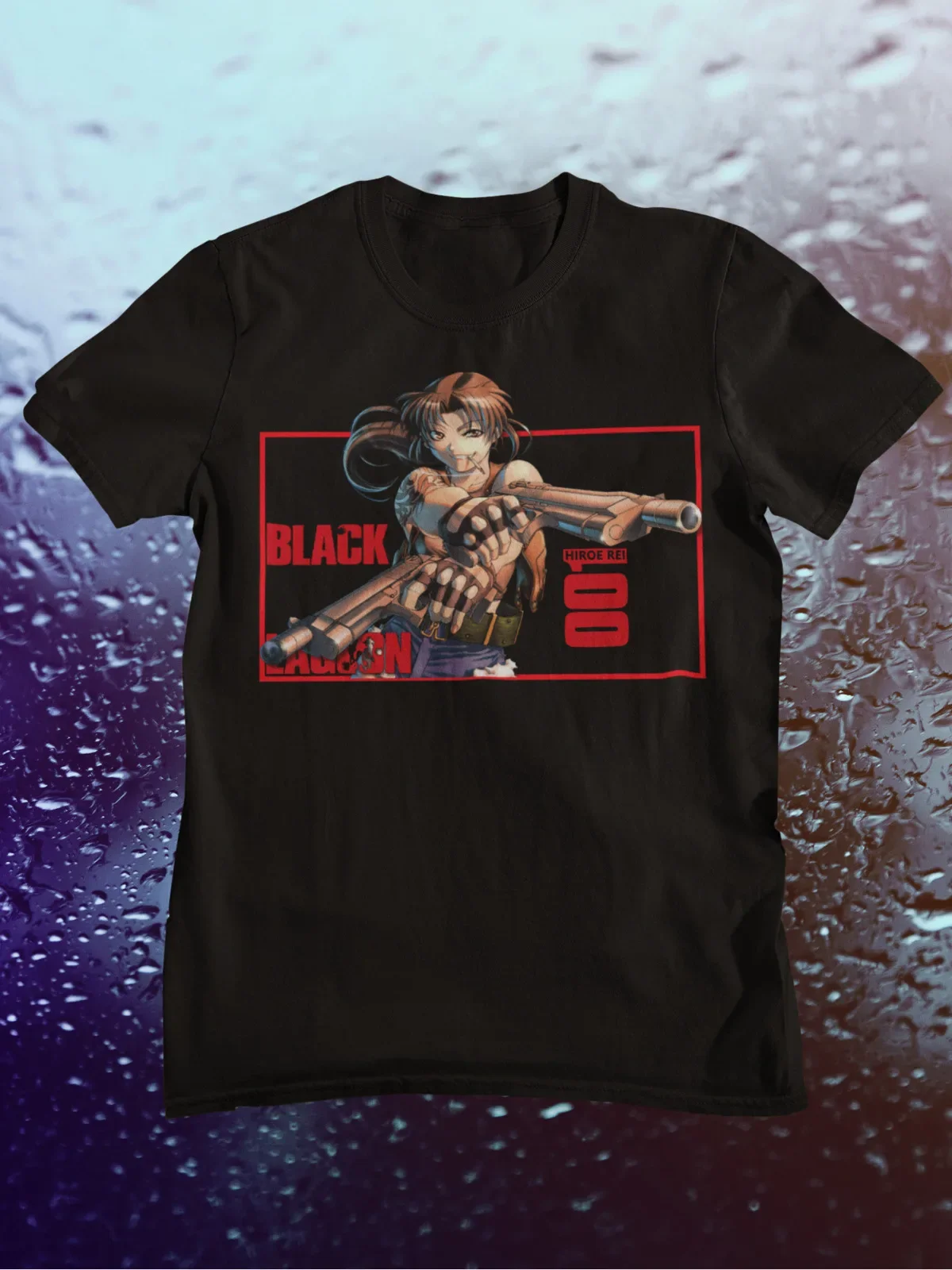 Black Lagoon T-Shirt,Shattered Revy,Dutch Black Lagoon Burakku,Kawaii,Japanese