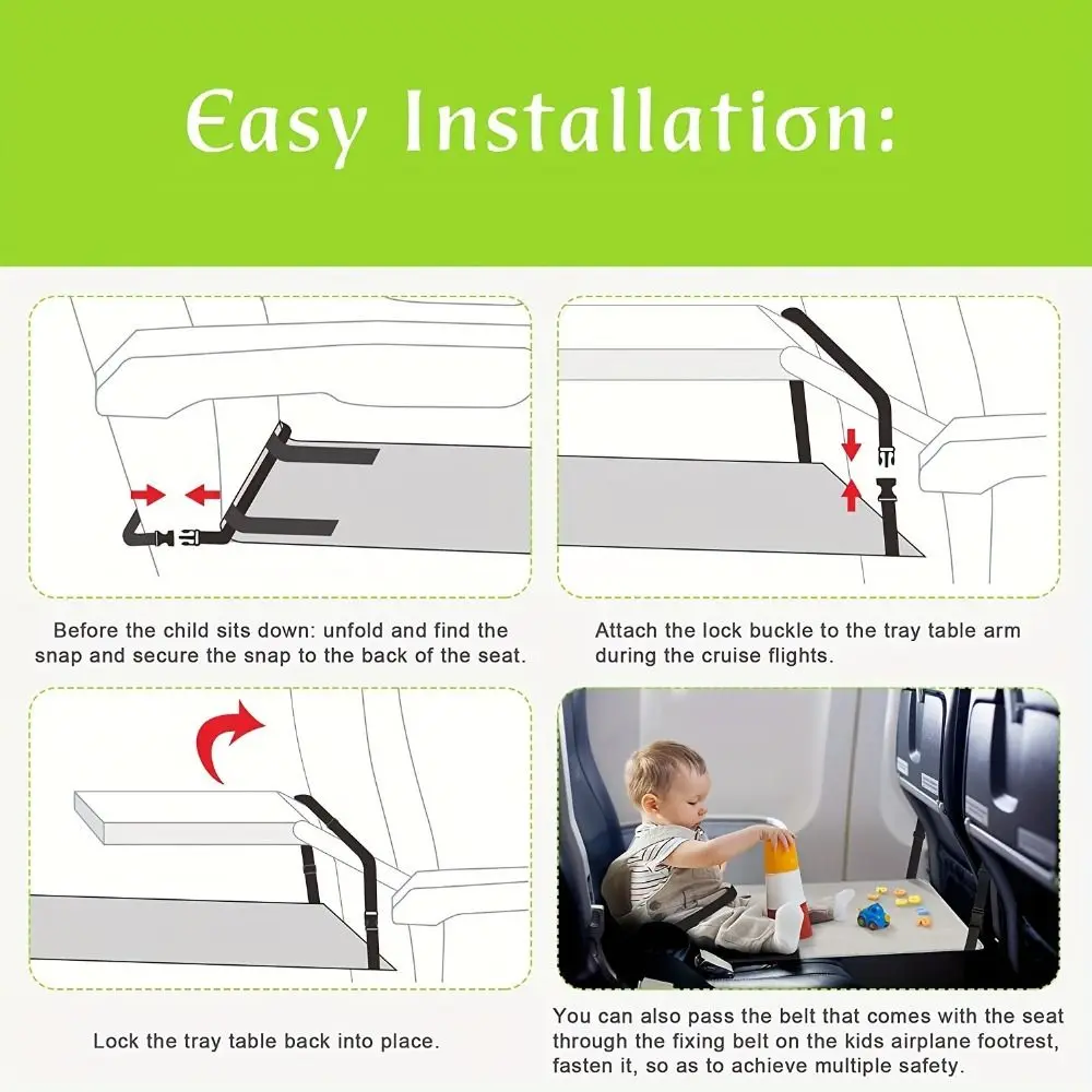 Cartoon Pattern Trip Airplane Bed Universal Ox Cloth Rectangle Seat Extender Solid Color Pedals Bed Airplane