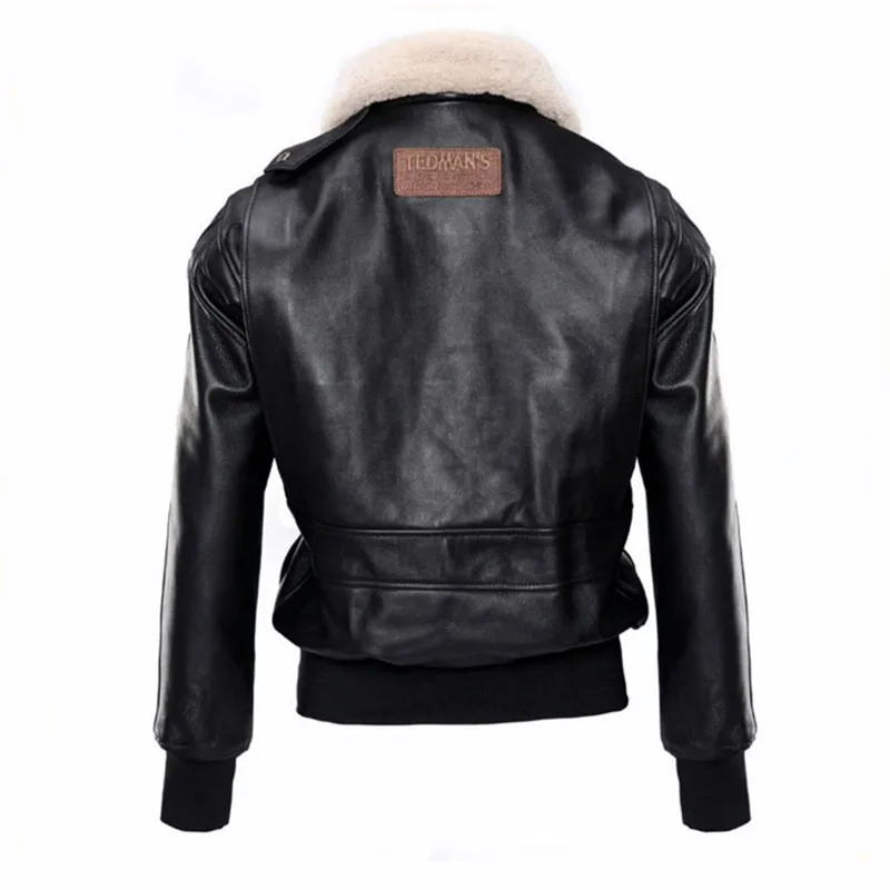 Black G1 Pilot Leather Jacket Women Military Style Plus Size 3XL Natural Sheepskin Autumn Aviation Genuine Leather Coats