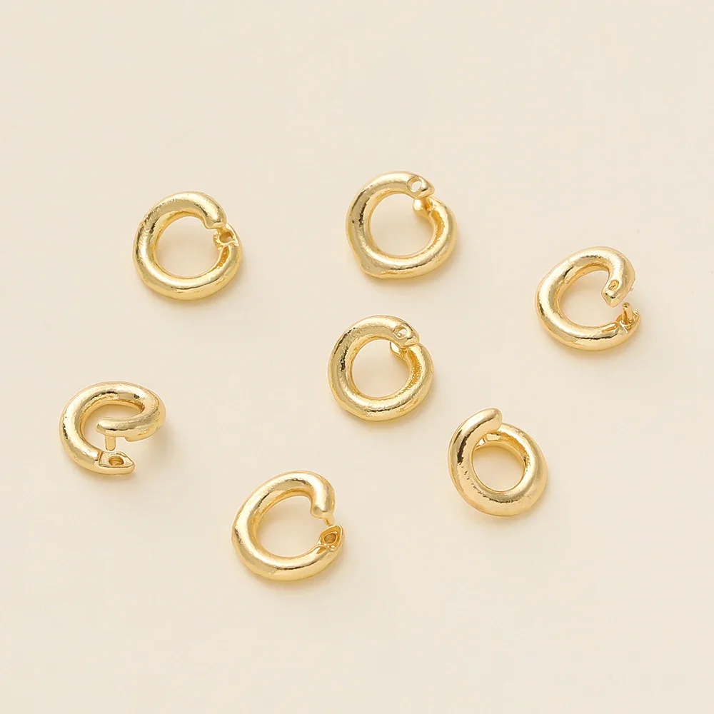 10pcs 5.5/7.5mm Single Loop Open Jump Rings 18K Gold Plated Split Rings Connectors For Jewelry Making,Findings For DIY