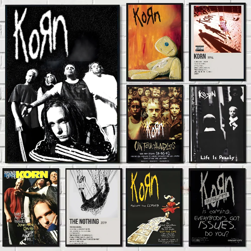 1pc Korn Rock Band Music Poster HD art sticky wall waterproof home living room bedroom bar aesthetic decoration