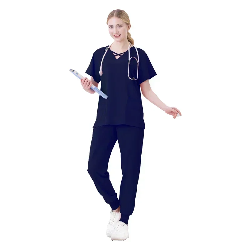 Uniforme médico de Hospital para mujer, conjunto de marca con patrón médico, uniformes médicos de diseñador, clínica Dental, Spa de belleza