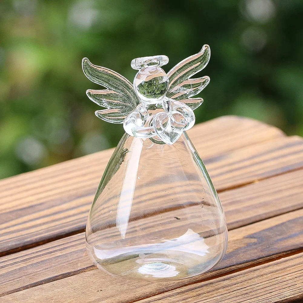 

Creative Angel Glass Vase Transparent Hydroponic Vase Home Living Room Office Desktop Decoration Accessories Glass Artware